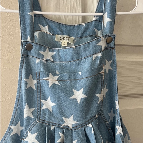 ODDY Blue Star-Print Women's Overalls - Picture 3 of 3